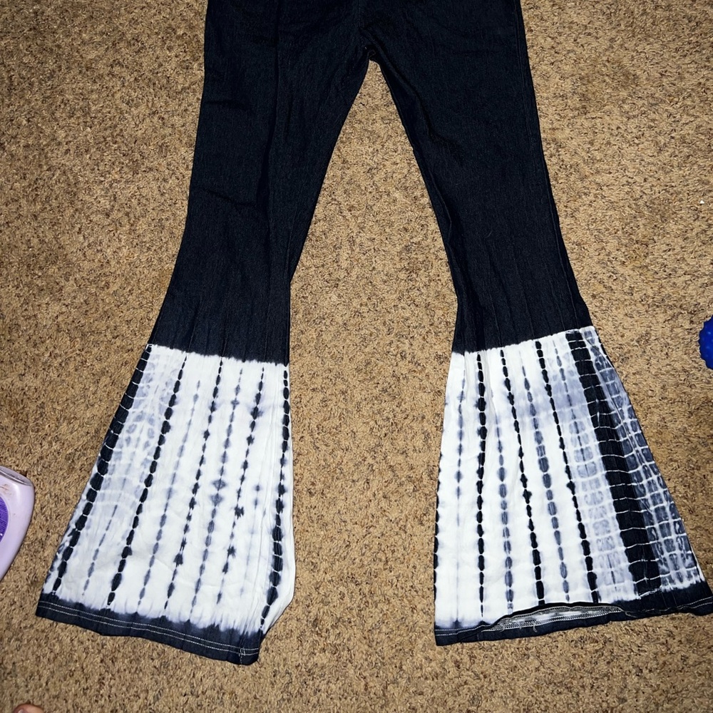Earthbound elastic waist flare jeans